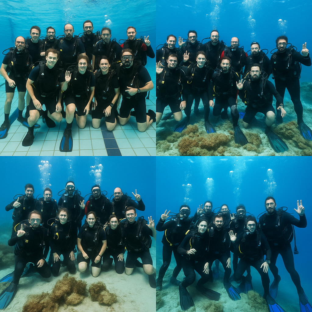 Groupe de personne qui fait de la plongée